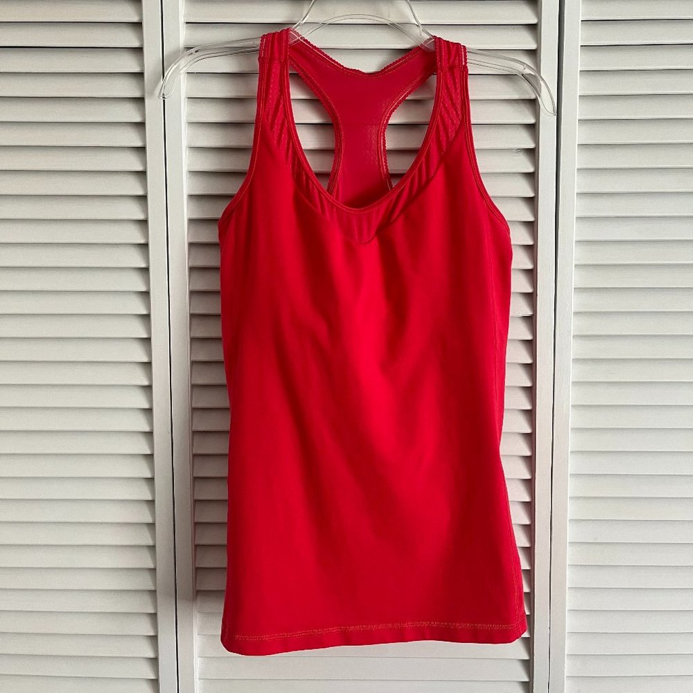 Lululemon Deep Breath Tank top Lush Coral size 8 rare